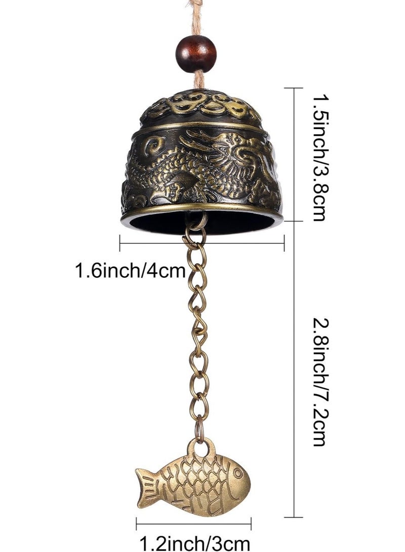 2 قطعة فنغشوي جرس خمر جرس التنين فنغشوي الرياح أجراس حظا سعيدا معلق جرس للحديقة المنزلية حظا سعيدا بركة فناء فناء داخلي في الهواء الطلق ديكورات الباب الأمامي - Image 2